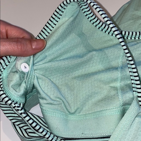 Lululemon Mint green and black striped bra tank - Picture 6 of 7